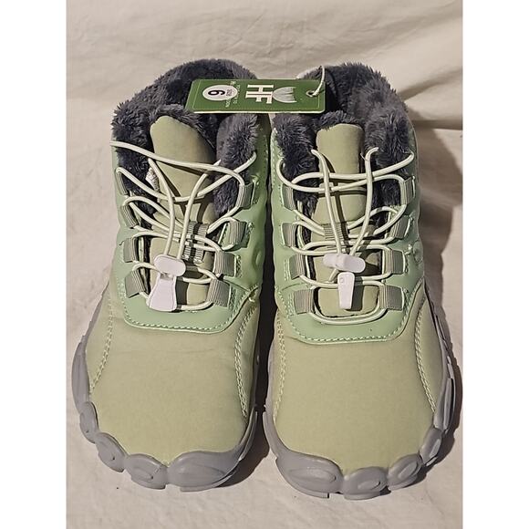 HF Women’s Insulated Waterproof Winter Hiking Boots – Light Green/Gray - Picture 2 of 7